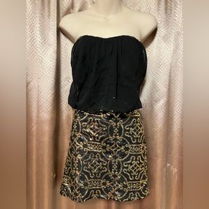 Black Tube Dress with Sequin Skirt